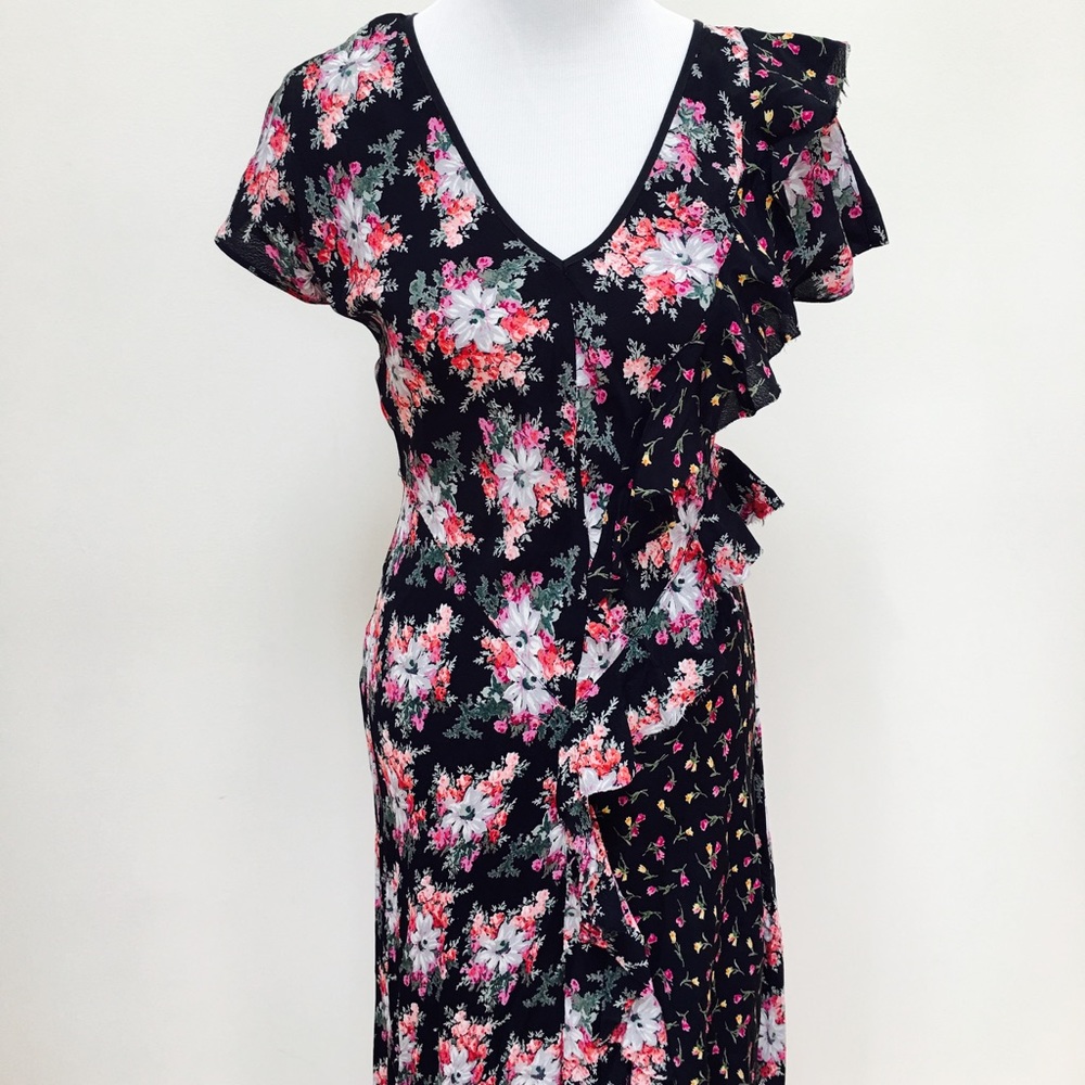 Topshop floral ruffle Maxi dress